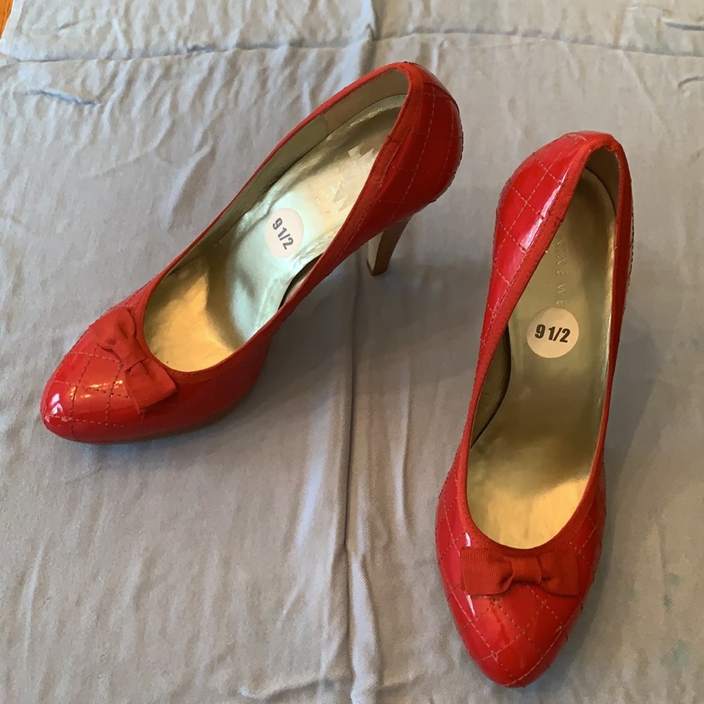 Nine West Danee Leather Reptile High Hill shoes.